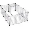 PawHut Cage Parc Enclos Pour Animaux Domestiques L 106 X L 73 X H 36 Cm Bords Arrondis Fil Métallique Noir 55 - Noir -PawHut Soldes Boutique 12311127 1