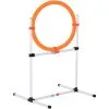 PawHut Agility Sport Pour Chiens Anneau D'agilité Et Obstacle 2 En 1 Avec Sac De Transport Plastique Blanc Orange - Orange