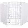 PawHut Luxe Parc Enclos Modulable Pour Chien 6 Panneaux + 1 Porte Verrouillable Plastique PP Blanc - Blanc -PawHut Soldes Boutique 16806678 1