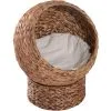 PawHut Panier Chat Lit Chat Cosy Grand Confort Dim. 42L X 33l X 52H Cm Coussin Moelleux Beige Inclus - Marron -PawHut Soldes Boutique 16811235 1