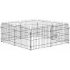 PawHut Parc Enclos Pour Chiens Chiots Animaux Domestiques Diamètre 158 Cm 8 Panneaux 71L X 61H Cm Noir - Noir -PawHut Soldes Boutique 17063393 1