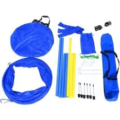 PawHut Agility Sport Pour Chiens équipement Complet Obstacles, Tunnel, Slalom, Zone Repos + 2 Sacs De Transport Bleu Jaune - Bleu -PawHut Soldes Boutique 17063394 4