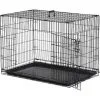 PawHut Cage Caisse De Transport Pliante Pour Chien En Métal Noir 91 X 61 X 67 Cm - Noir