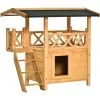 PawHut Maison Lodge - Niche Villa Avec Terrasse, Escalier, Toit Pour Chien Chat - Dim. 77L X 50l X 73H Cm - Bois Massif De Pin Pré-huilé 11 PawHut Maison Lodge - Niche Villa Avec Terrasse, Escalier, Toit Pour Chien Chat - Dim. 77L X 50l X 73H Cm - Bois Massif De Pin Pré-huilé -PawHut Soldes Boutique 17742754 1