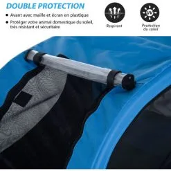 PawHut Remorque Velo Pour Chien Animaux Avec 8 Reflecteurs Drapeau Bleu Noir - Bleu 9 PawHut Remorque Velo Pour Chien Animaux Avec 8 Reflecteurs Drapeau Bleu Noir - Bleu -PawHut Soldes Boutique 18304407 5