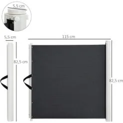 PawHut Barrière De Sécurité Barrière Animaux Rétractable Automatique 1,15L X 0,83H M Teslin Métal Gris -PawHut Soldes Boutique 19842715 3