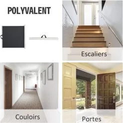 PawHut Barrière De Sécurité Barrière Animaux Rétractable Automatique 1,15L X 0,83H M Teslin Métal Gris -PawHut Soldes Boutique 19842715 5