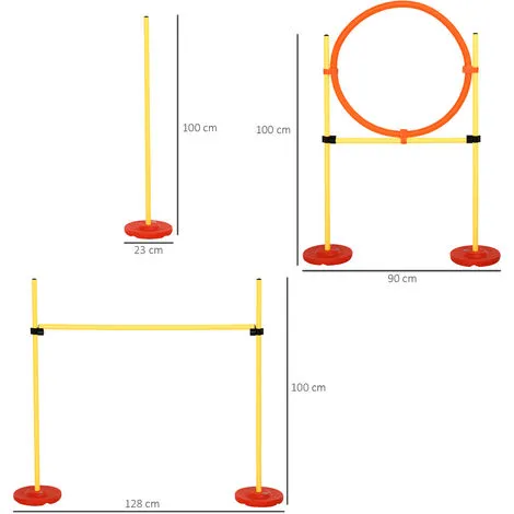 PawHut Agility Sport Pour Chiens équipement Complet Haies, Slalom + Sac De Transport Jaune - Jaune 3 PawHut Agility Sport Pour Chiens équipement Complet Haies, Slalom + Sac De Transport Jaune - Jaune – Image 3