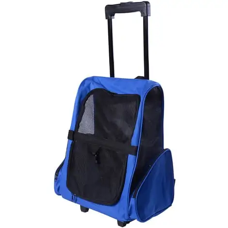 PawHut 2 En 1 Trolley Chariot Sac à Dos Sac De Transport à Roulettes Pour Chien Chat 2 PawHut 2 En 1 Trolley Chariot Sac à Dos Sac De Transport à Roulettes Pour Chien Chat – Image 2