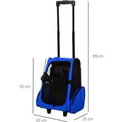 PawHut 2 En 1 Trolley Chariot Sac à Dos Sac De Transport à Roulettes Pour Chien Chat 7 PawHut 2 En 1 Trolley Chariot Sac à Dos Sac De Transport à Roulettes Pour Chien Chat -PawHut Soldes Boutique 2200825 3