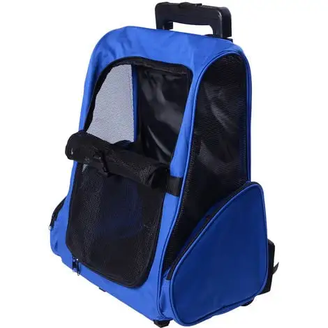 PawHut 2 En 1 Trolley Chariot Sac à Dos Sac De Transport à Roulettes Pour Chien Chat 4 PawHut 2 En 1 Trolley Chariot Sac à Dos Sac De Transport à Roulettes Pour Chien Chat – Image 4