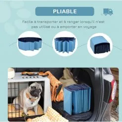 PawHut Piscine Pour Chien Bassin PVC Pliable Anti-glissant Facile à Nettoyer Diamètre 80 Hauteur 20 Cm Bleu - Bleu -PawHut Soldes Boutique 2209748 5