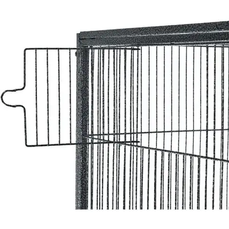 PawHut Cage à Oiseaux Portable Avec 4 Mangeoires Et 4 Perchoirs Pratique 81 X 48 X 163 Cm Noir Et Gris - Gris 5 PawHut Cage à Oiseaux Portable Avec 4 Mangeoires Et 4 Perchoirs Pratique 81 X 48 X 163 Cm Noir Et Gris - Gris – Image 5