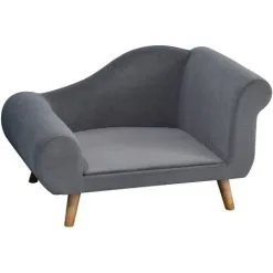 PawHut Canapé Chien Lit Pour Chien Méridienne Design Scandinave Coussin Moelleux Pieds Bois Massif Dim. 82 X 55 X 49 Cm Velours Gris - Gris -PawHut Soldes Boutique 23980758 5