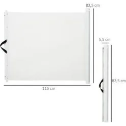 PawHut Barrière De Sécurité Barrière Animaux Rétractable Automatique 1,15L X 0,83H M Teslin Métal Blanc - Blanc 7 PawHut Barrière De Sécurité Barrière Animaux Rétractable Automatique 1,15L X 0,83H M Teslin Métal Blanc - Blanc -PawHut Soldes Boutique 25007903 3