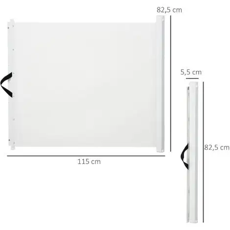 PawHut Barrière De Sécurité Barrière Animaux Rétractable Automatique 1,15L X 0,83H M Teslin Métal Blanc - Blanc 3 PawHut Barrière De Sécurité Barrière Animaux Rétractable Automatique 1,15L X 0,83H M Teslin Métal Blanc - Blanc – Image 3