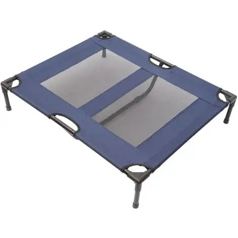 PawHut Lit Sur Pieds XXL Pour Chien Chat Lit De Camp Animal Lit Surélevé Tissu Oxford Textilène Micro-perforé 92L X 76l X 18H Cm Bleu Marine - Bleu 2 PawHut Lit Sur Pieds XXL Pour Chien Chat Lit De Camp Animal Lit Surélevé Tissu Oxford Textilène Micro-perforé 92L X 76l X 18H Cm Bleu Marine - Bleu – Image 2