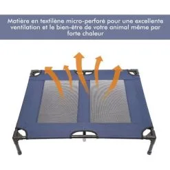 PawHut Lit Sur Pieds XXL Pour Chien Chat Lit De Camp Animal Lit Surélevé Tissu Oxford Textilène Micro-perforé 92L X 76l X 18H Cm Bleu Marine - Bleu 9 PawHut Lit Sur Pieds XXL Pour Chien Chat Lit De Camp Animal Lit Surélevé Tissu Oxford Textilène Micro-perforé 92L X 76l X 18H Cm Bleu Marine - Bleu -PawHut Soldes Boutique 25009411 5