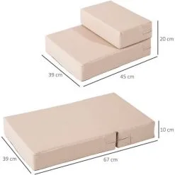PawHut Escalier Coussin 2 En 1 Pour Chien Animaux Déhoussable Revêtement Revêtement Synthétique Beige - Beige 7 PawHut Escalier Coussin 2 En 1 Pour Chien Animaux Déhoussable Revêtement Revêtement Synthétique Beige - Beige -PawHut Soldes Boutique 27561222 3