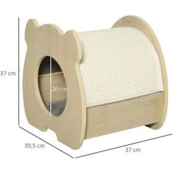 PawHut Maison Pour Chat Design - Niche Chat Panier Chat - Coussin, Grattoir Amovibles Sisal Naturel Inclus - MDF Bois Beige Clair 7 PawHut Maison Pour Chat Design - Niche Chat Panier Chat - Coussin, Grattoir Amovibles Sisal Naturel Inclus - MDF Bois Beige Clair -PawHut Soldes Boutique 27642345 3