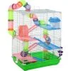 PawHut Cage Pour Hamster Souris Rongeur 4 étages Avec Tunnels Mangeoire Roue Maison échelles Dim. 46L X 30l X 58H Cm Cm Vert -PawHut Soldes Boutique 28362620 1