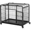 PawHut Cage Pour Chien Pliable Cage De Transport Sur Roulettes 2 Portes Verrouillables Plateau Amovible Dim. 94L X 58l X 69H Cm Métal Gris Noir - Noir 11 PawHut Cage Pour Chien Pliable Cage De Transport Sur Roulettes 2 Portes Verrouillables Plateau Amovible Dim. 94L X 58l X 69H Cm Métal Gris Noir - Noir -PawHut Soldes Boutique 28556652 1