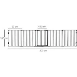 PawHut Barrière De Sécurité Parc Enclos Chien Modulable Pliable Porte Verrouillable Intégrée 5 Panneaux En Métal 300L Max. X 74,5H Cm Métal PP Noir - Noir 7 PawHut Barrière De Sécurité Parc Enclos Chien Modulable Pliable Porte Verrouillable Intégrée 5 Panneaux En Métal 300L Max. X 74,5H Cm Métal PP Noir - Noir -PawHut Soldes Boutique 28603499 3