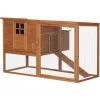 PawHut Poulailler Cottage Cage à Poules Sur Pied Dim. 168L X 110l X 101H Cm Multi-équipement Bois Sapin Lasuré - Marron