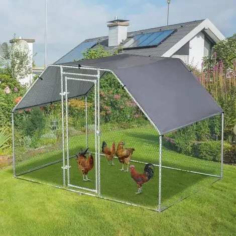 PawHut Enclos Poulailler Chenil 5,32 M² - Parc Grillagé Dim. 2,8L X 1,9l X 1,95H M - Poulailler Chenil Entièrement Couvert - Acier Galvanisé 2 PawHut Enclos Poulailler Chenil 5,32 M² - Parc Grillagé Dim. 2,8L X 1,9l X 1,95H M - Poulailler Chenil Entièrement Couvert - Acier Galvanisé – Image 2