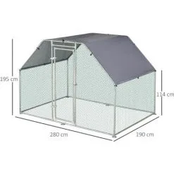 PawHut Enclos Poulailler Chenil 5,32 M² - Parc Grillagé Dim. 2,8L X 1,9l X 1,95H M - Poulailler Chenil Entièrement Couvert - Acier Galvanisé 7 PawHut Enclos Poulailler Chenil 5,32 M² - Parc Grillagé Dim. 2,8L X 1,9l X 1,95H M - Poulailler Chenil Entièrement Couvert - Acier Galvanisé -PawHut Soldes Boutique 28998844 3