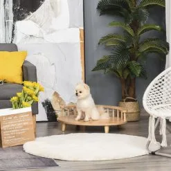 PawHut Canapé Design Chien Chat Style Cosy Chic Dim. 70L X 50l X 22H Cm Coussin Capitonné Intégré écru Panneaux Particules Aspect Bois Clair - Beige 8 PawHut Canapé Design Chien Chat Style Cosy Chic Dim. 70L X 50l X 22H Cm Coussin Capitonné Intégré écru Panneaux Particules Aspect Bois Clair - Beige -PawHut Soldes Boutique 31121138 4