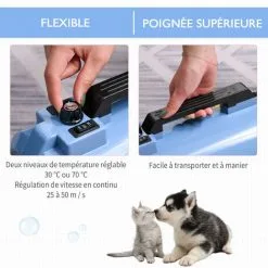 PawHut Séchoir Sèche-poils Toilettage Pour Chien Chat Animaux 2200 W - Température Vitesse Réglable - 3 Embouts - Bleu 8 PawHut Séchoir Sèche-poils Toilettage Pour Chien Chat Animaux 2200 W - Température Vitesse Réglable - 3 Embouts - Bleu -PawHut Soldes Boutique 31141488 4