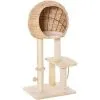 PawHut Arbre à Chats Style Cosy Chic Griffoir Sisal Naturel Grande Niche Plateformes Jeu Boule Corde Escalade Peluche Courte Massette Beige -PawHut Soldes Boutique 31459145 1