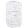 PawHut Cage à Oiseaux Volière Avec Mangeoires Perchoirs Plateau Amovible 2 Portes Dim. 46,5L X 35,5l X 92H Cm Métal Blanc - Blanc -PawHut Soldes Boutique 37865191 1