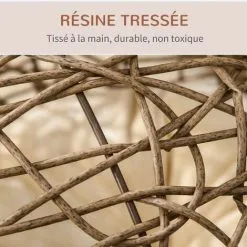 PawHut Panier Chat Lit Chat Cosy Grand Confort Dim. Ø 52 X 58H Cm Coussin Moelleux Inclus Résine Tressée Imitation Rotin Grège - Grège 9 PawHut Panier Chat Lit Chat Cosy Grand Confort Dim. Ø 52 X 58H Cm Coussin Moelleux Inclus Résine Tressée Imitation Rotin Grège - Grège -PawHut Soldes Boutique 37948947 5