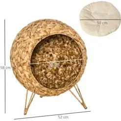 PawHut Panier Chat Lit Chat Cosy Grand Confort Dim. Ø 52 X 58H Cm Coussin Moelleux Inclus Jacinthe D'eau 7 PawHut Panier Chat Lit Chat Cosy Grand Confort Dim. Ø 52 X 58H Cm Coussin Moelleux Inclus Jacinthe D'eau -PawHut Soldes Boutique 37948948 3