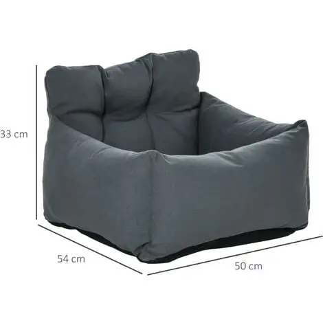 PawHut Sac De Transport Pour Chien Chat - Siège Auto Pour Chien Chat - Housse De Siège Pour Chien Chat - Déhoussable, Sangles Ajustables, Attache - Coton Gris - Gris 3 PawHut Sac De Transport Pour Chien Chat - Siège Auto Pour Chien Chat - Housse De Siège Pour Chien Chat - Déhoussable, Sangles Ajustables, Attache - Coton Gris - Gris – Image 3