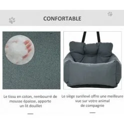 PawHut Sac De Transport Pour Chien Chat - Siège Auto Pour Chien Chat - Housse De Siège Pour Chien Chat - Déhoussable, Sangles Ajustables, Attache - Coton Gris - Gris 8 PawHut Sac De Transport Pour Chien Chat - Siège Auto Pour Chien Chat - Housse De Siège Pour Chien Chat - Déhoussable, Sangles Ajustables, Attache - Coton Gris - Gris -PawHut Soldes Boutique 37971875 4