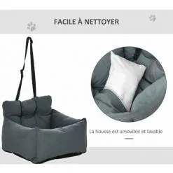 PawHut Sac De Transport Pour Chien Chat - Siège Auto Pour Chien Chat - Housse De Siège Pour Chien Chat - Déhoussable, Sangles Ajustables, Attache - Coton Gris - Gris 9 PawHut Sac De Transport Pour Chien Chat - Siège Auto Pour Chien Chat - Housse De Siège Pour Chien Chat - Déhoussable, Sangles Ajustables, Attache - Coton Gris - Gris -PawHut Soldes Boutique 37971875 5