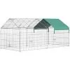 PawHut Parc Enclos Métal époxy Cage Extérieure Dim. 2,20L X 1,03l X 1,03H M 3 Portes Et Trappe Surface Abrité PE Vert - Vert -PawHut Soldes Boutique 38927036 1