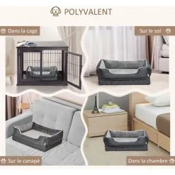 PawHut Lit Pour Animaux De Compagnie Panier Pour Chien Orthopédique Mousse à Mémoire De Forme Avec Housse Lavable Amovible Gris -PawHut Soldes Boutique 42169149 4