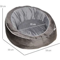 PawHut Panier Pour Chien Lit Pour Animaux De Compagnie Velours Hollandais Coton PP Gris - Gris 7 PawHut Panier Pour Chien Lit Pour Animaux De Compagnie Velours Hollandais Coton PP Gris - Gris -PawHut Soldes Boutique 42169152 3