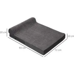 PawHut Panier Chien Lit Pour Animaux Canapé Chien Chat Coussin Amovible Lavable Velours Côtelé Mousse à Mémoire De Forme Gris - Gris -PawHut Soldes Boutique 42169154 3