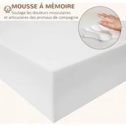 PawHut Panier Chien Lit Pour Animaux Canapé Chien Chat Coussin Amovible Lavable Velours Côtelé Mousse à Mémoire De Forme Gris - Gris -PawHut Soldes Boutique 42169154 4