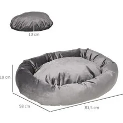 PawHut Lit Pour Chien Chat Panier Pour Chien Orthopédique Rembourrage Coton PP Housse Lavable Amovible Gris -PawHut Soldes Boutique 42169156 3