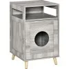 PawHut Maison De Toilette Pour Chat Espace De Rangement Porte Magnétique Pieds Bois De Pin Dim. 48L X 53l X 79H Cm Aspect Bois Gris 10 PawHut Maison De Toilette Pour Chat Espace De Rangement Porte Magnétique Pieds Bois De Pin Dim. 48L X 53l X 79H Cm Aspect Bois Gris -PawHut Soldes Boutique 42169168 1