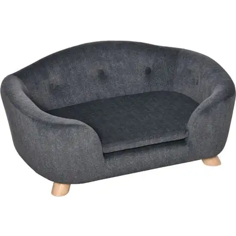 PawHut Canapé Chien Lit Pour Chien Design Scandinave Coussin Moelleux Amovible Pieds Bois Massif Dim. 70L X 47l X 30H Cm Peluche Courte Polyester Gris 1 PawHut Canapé Chien Lit Pour Chien Design Scandinave Coussin Moelleux Amovible Pieds Bois Massif Dim. 70L X 47l X 30H Cm Peluche Courte Polyester Gris