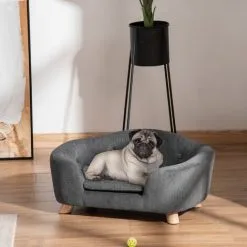 PawHut Canapé Chien Lit Pour Chien Design Scandinave Coussin Moelleux Amovible Pieds Bois Massif Dim. 70L X 47l X 30H Cm Peluche Courte Polyester Gris 6 PawHut Canapé Chien Lit Pour Chien Design Scandinave Coussin Moelleux Amovible Pieds Bois Massif Dim. 70L X 47l X 30H Cm Peluche Courte Polyester Gris -PawHut Soldes Boutique 44066340 2