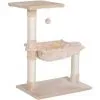 PawHut Arbre à Chat 3 Griffoirs Grattoirs Sisal Naturel Plateforme Hamac Et Boule Suspendue Dim. 50L X 36l X 70H Cm Peluche Haute Densité 220 G/m² Beige - Beige -PawHut Soldes Boutique 45847837 1