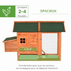PawHut Poulailler Cottage Cage à Poules Sur Pied Dim. 170L X 81l X 110H Cm Multi-équipement Bois Sapin Lasuré - Orange 9 PawHut Poulailler Cottage Cage à Poules Sur Pied Dim. 170L X 81l X 110H Cm Multi-équipement Bois Sapin Lasuré - Orange -PawHut Soldes Boutique 46360318 5
